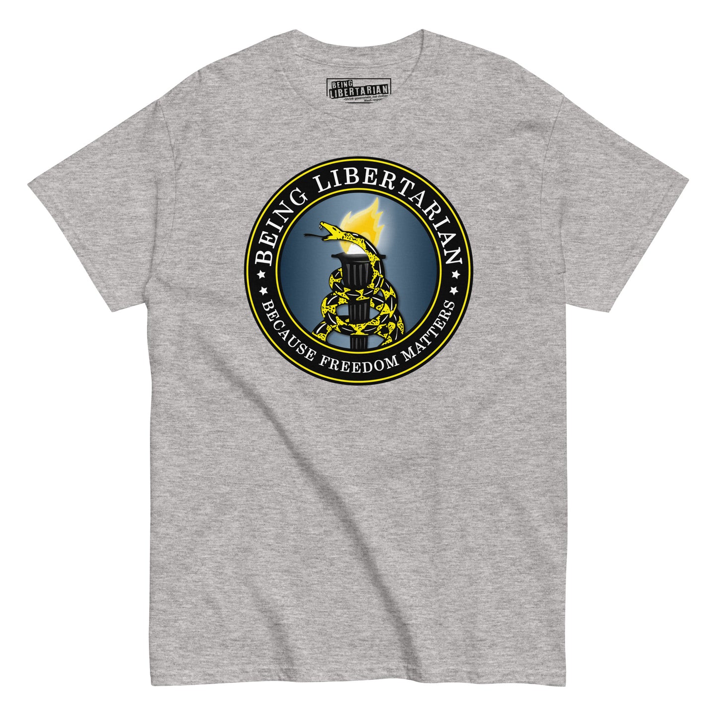Classic Being Libertarian Gadsden Logo Tee