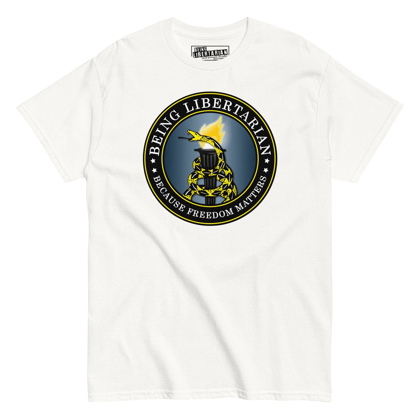 Classic Being Libertarian Gadsden Logo Tee