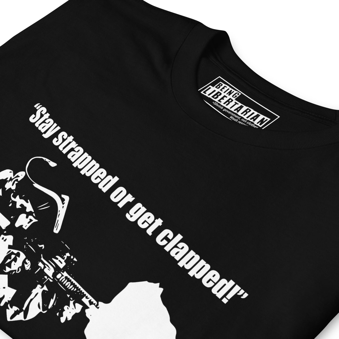 Stay Strapped Get Clapped George Washington Short-Sleeve Unisex T-Shirt