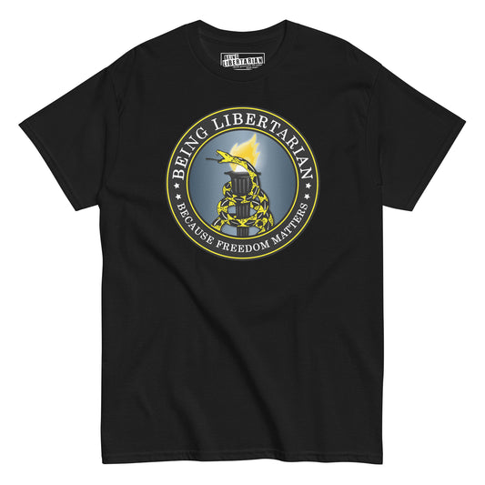 Classic Being Libertarian Gadsden Logo Tee